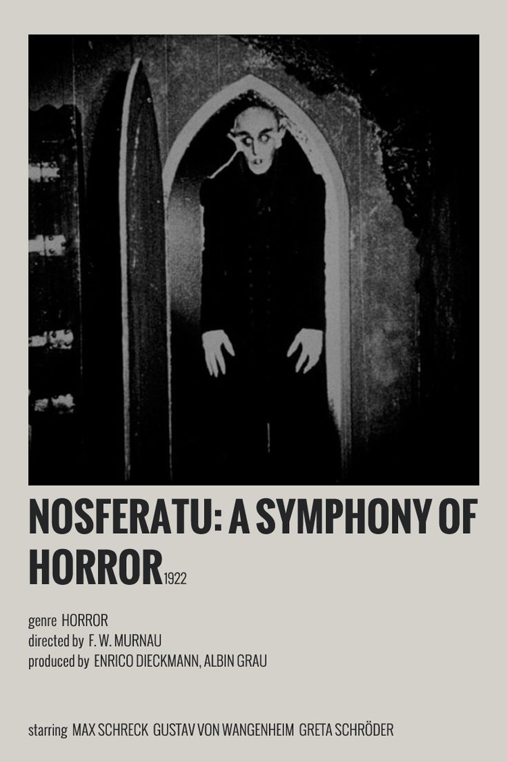 the poster for nosferat - a symphony of horror, featuring a man