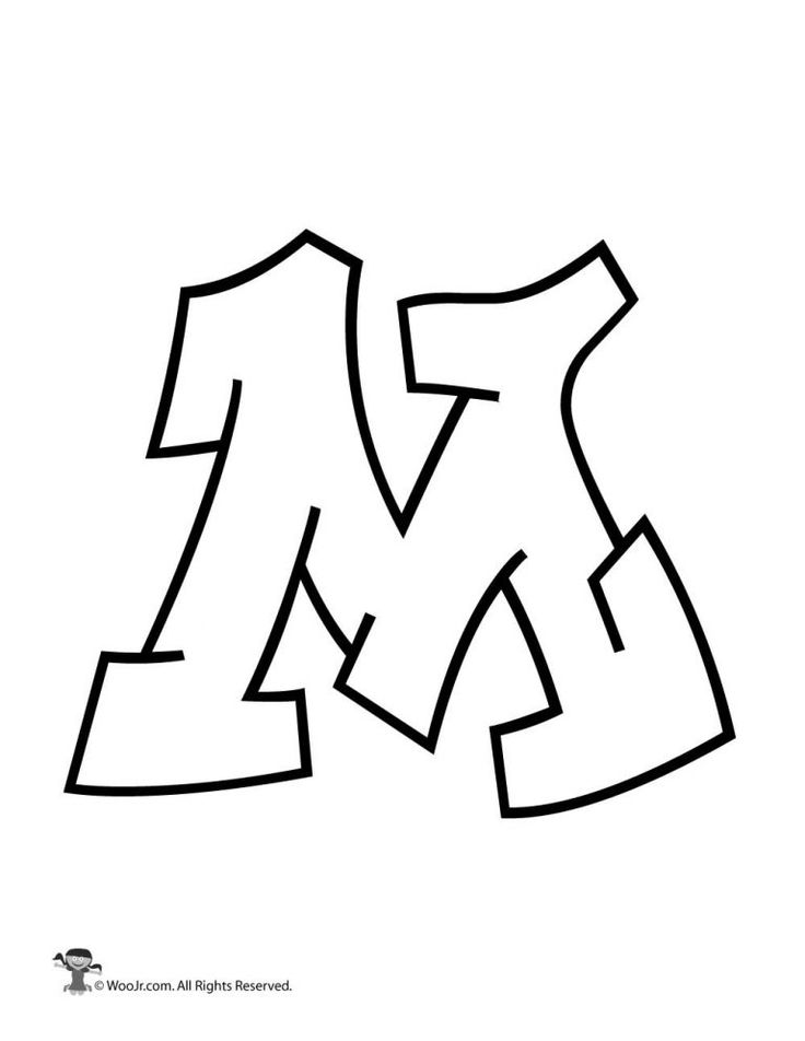 the letter k is made up of black and white letters, which appear to be graffiti