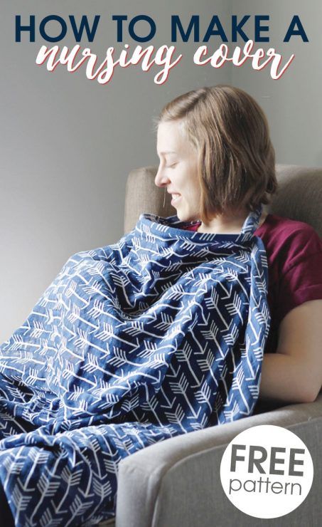 a woman wrapped up in a blanket with the text how to make a nursing cover