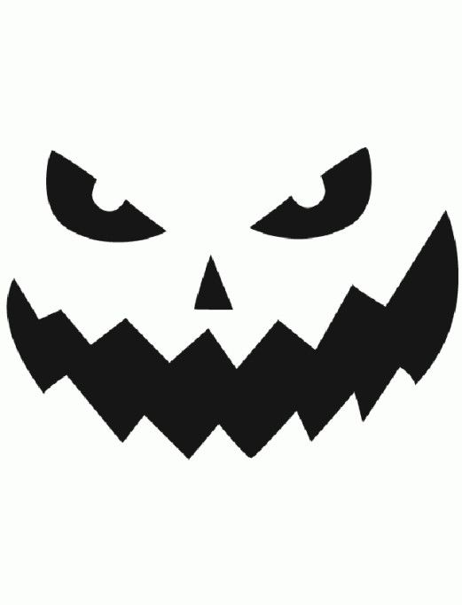 a black and white image of a jack - o'- lantern face on a white background