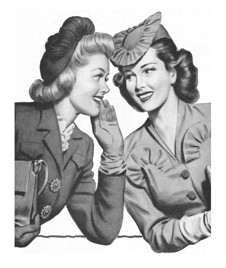 two women are talking to each other while wearing hats and uniforms from the 1950's