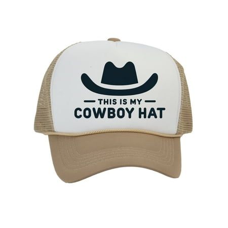 This stylish trucker hat, boldly declaring "This Is My Cowboy Hat," combines the laid-back comfort of a classic trucker with a dash of cowboy charm. Perfect for anyone who loves a good laugh, this hat is made from durable materials, featuring a breathable mesh back for those hot summer days and a comfortable fit for all-day wear. Whether you're hitting the open road, attending a casual gathering, or just showing off your sense of humor, this hat is the ideal accessory. With its witty graphic and Fishing Hats For Men, Funny Trucker Hat, Sleep Hat, Silly Hats, Mens Trucker Hat, Helmet Liner, Cotton Beanie, Cap White, Fishing Hat