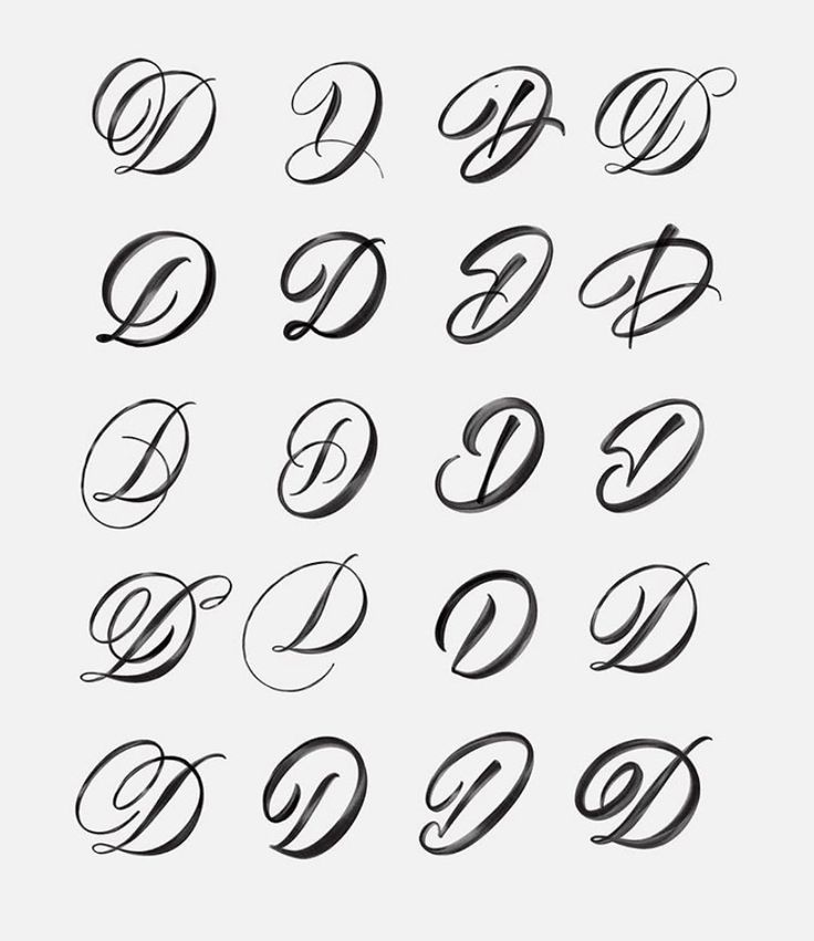 the different types of calligraphy written in cursive writing, including letters and numbers