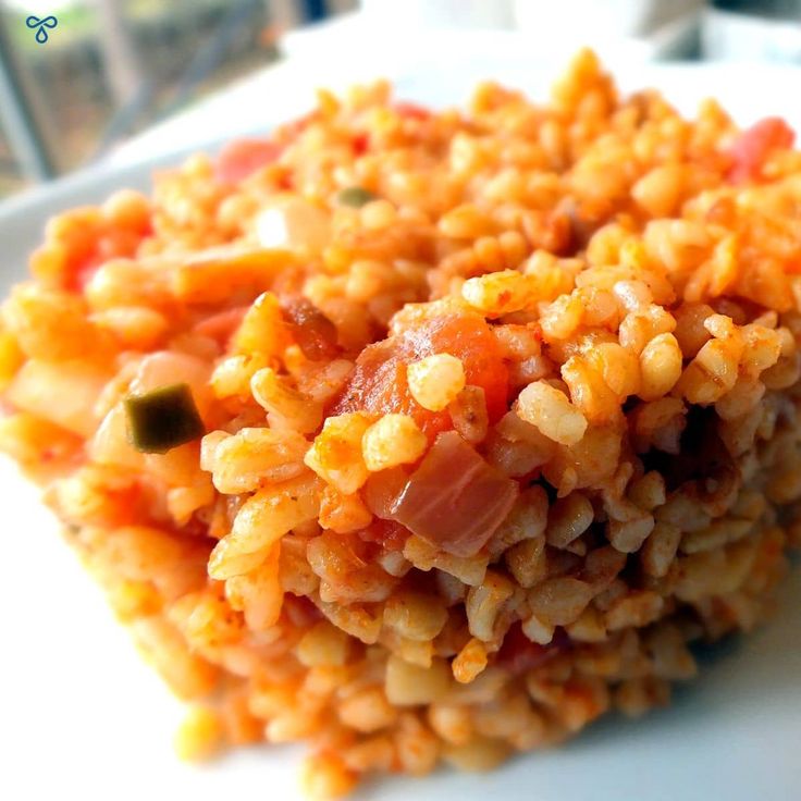 a close up of food on a white plate