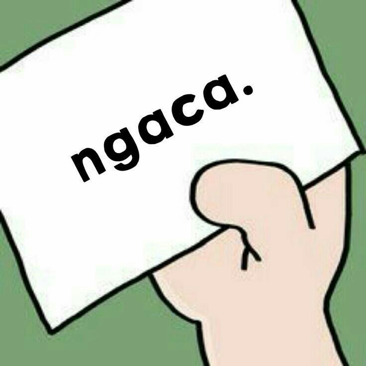 a hand holding up a piece of paper with the word ngaga written on it