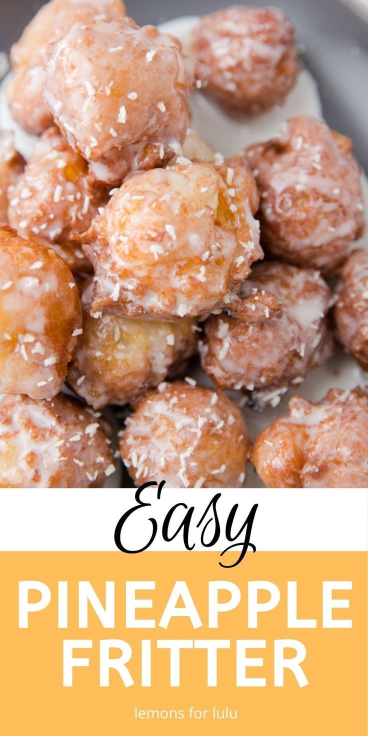 an easy pineapple fritter recipe with lemons and sugar