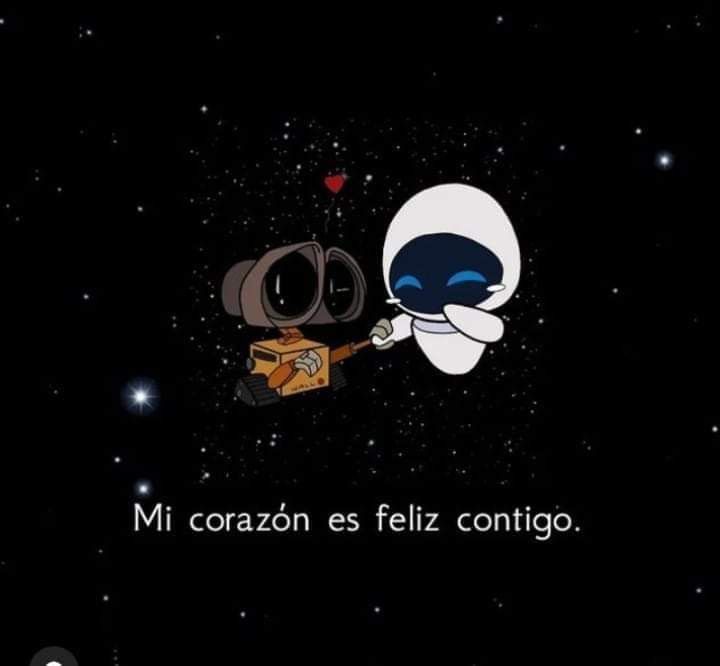 a cartoon character holding an object in his hand with the caption mi coran feliz contigo