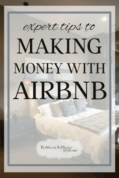 a bedroom with the words expert tips to making money with airbnb on it