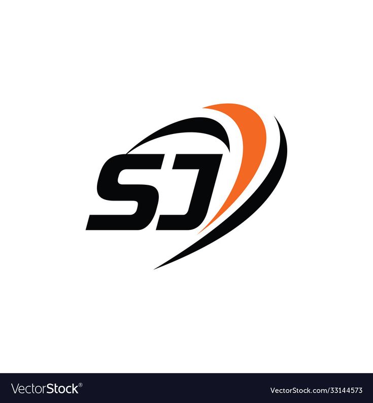 the letter st with an orange and black color