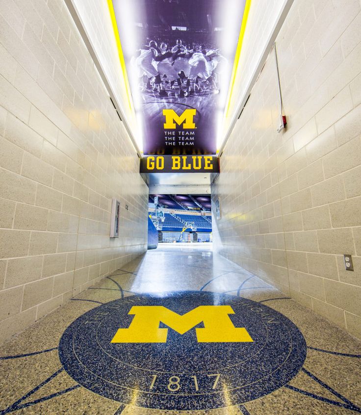 the entrance to michigan university's football stadium