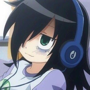 an anime character with headphones on