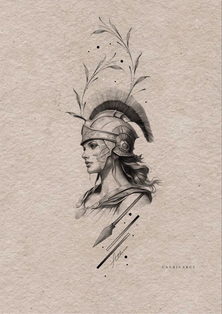 Athena Tattoo Design, Warrior Tattoo Ideas, Artemis Tattoo, Athena Tattoo, Greek Mythology Tattoos, Goddess Tattoo, Mythology Tattoos, Greek Tattoos, Warrior Tattoo