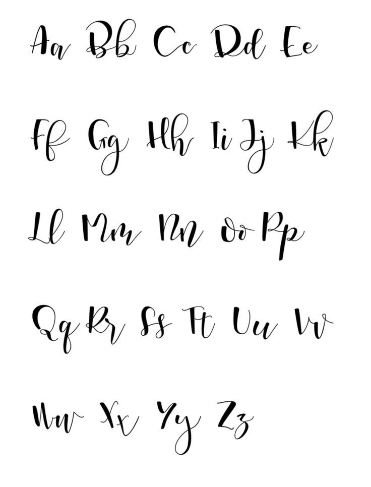 the upper and lower letters are handwritten in cursive writing with black ink