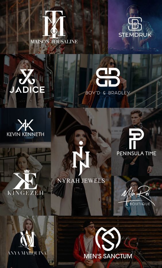 the logos for men's and women's clothing are shown in this image