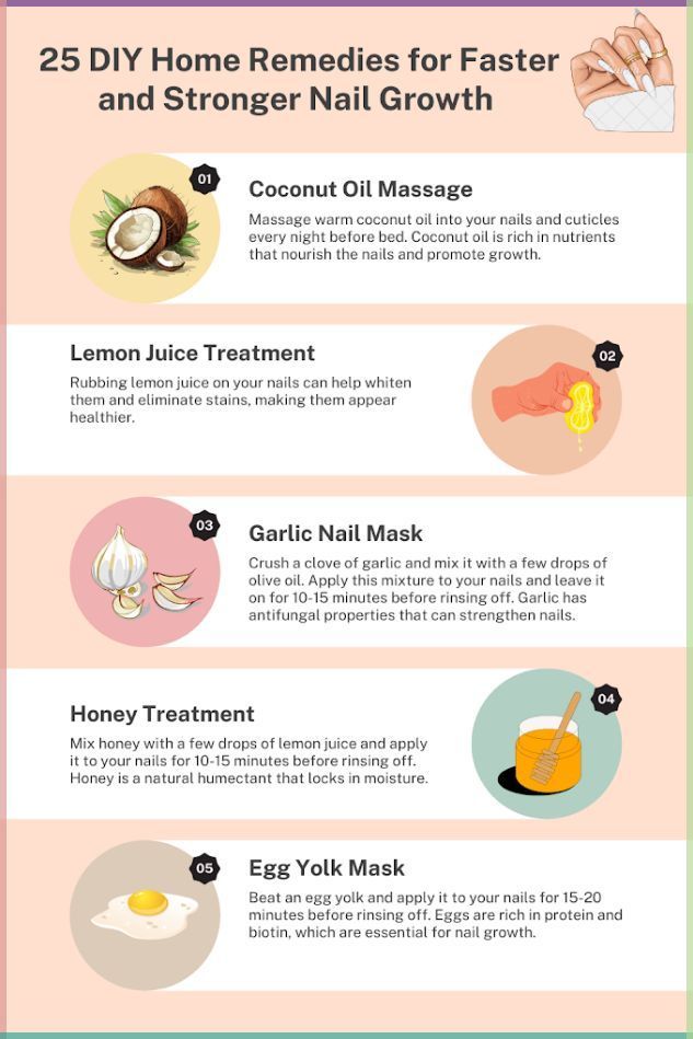 5 HOME REMEDIES FOR FASTER AND STRONGER NAIL GROWTH Diy Strong Nails, Stronger Nails Remedies, Food For Strong Nails, How To Grow Strong Healthy Nails, Diy Nail Growth Serum Recipe, Natural Nail Health, How To Grow Nails Faster And Stronger, Natural Long Nails Healthy, How To Get Healthy Nails