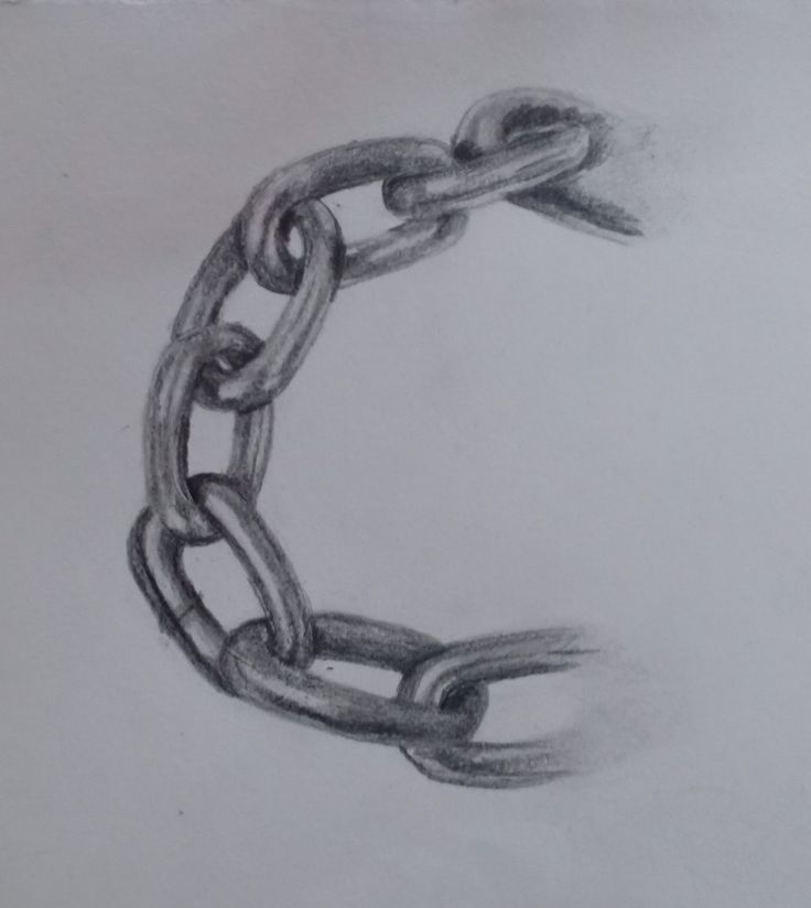 a pencil drawing of a chain on paper