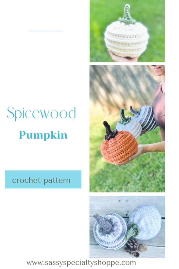 crochet pumpkin hat pattern with text that says, spicewood pumpkin