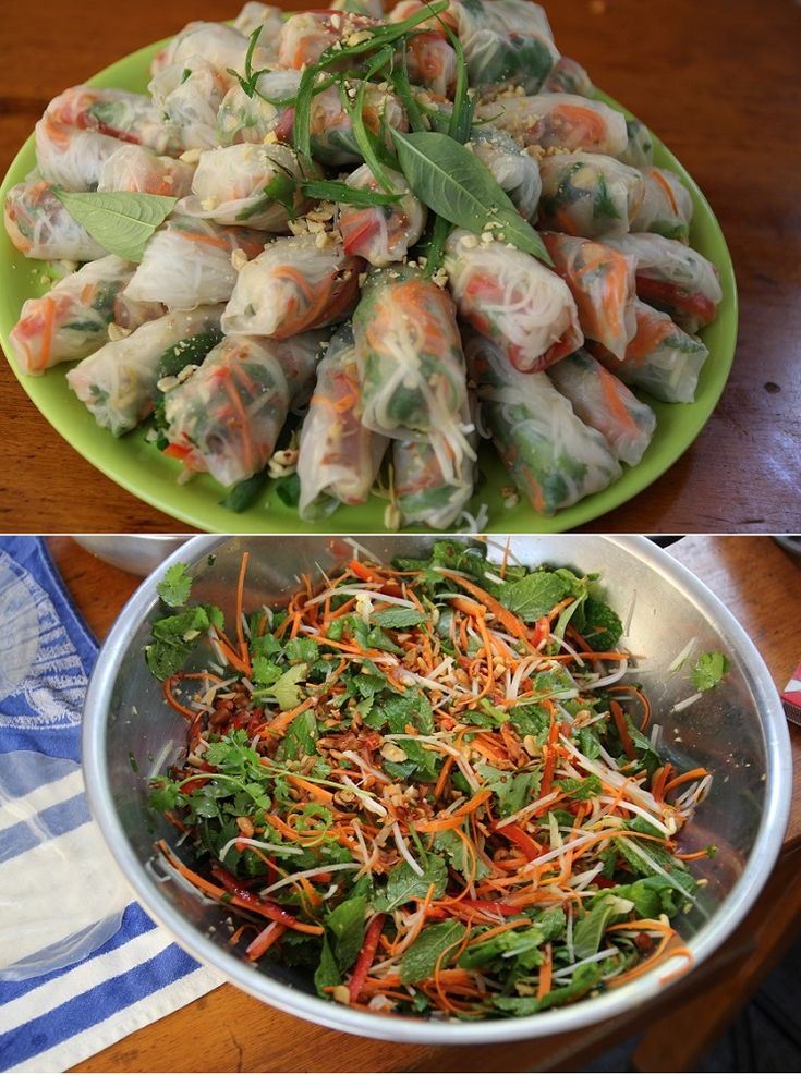 there are two pictures of different food items in the same bowl, and one has carrots on it