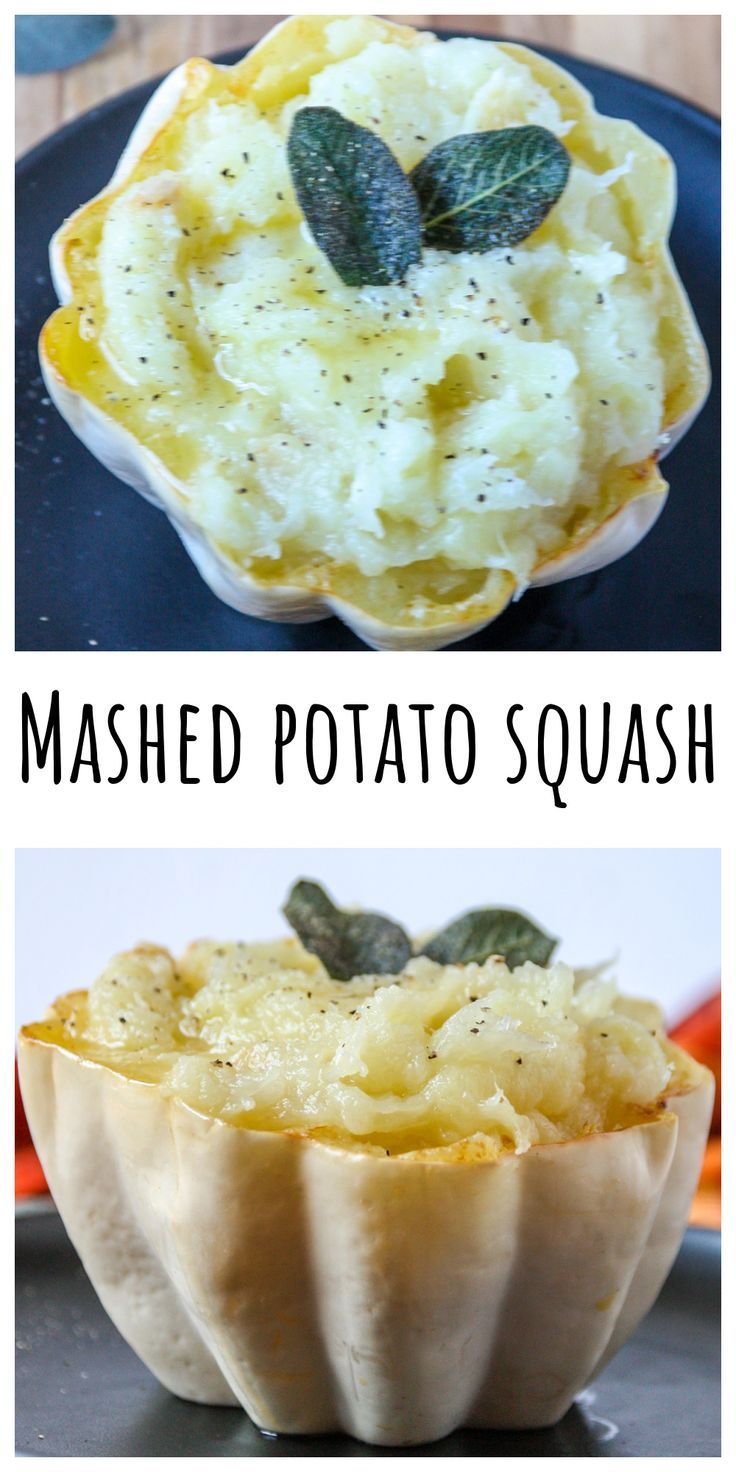 Roasted Mashed Potato Squash in it's shell, on a black plate. Potato Replacement, Mashed Potato Squash, Roasted Mashed Potatoes, Potato Squash, Cooking Mashed Potatoes, Mashed Squash, Winter Squash Recipes, Baked Squash, Csa Recipes