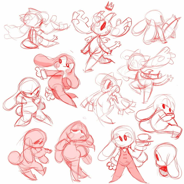 an image of some cartoon character sketches