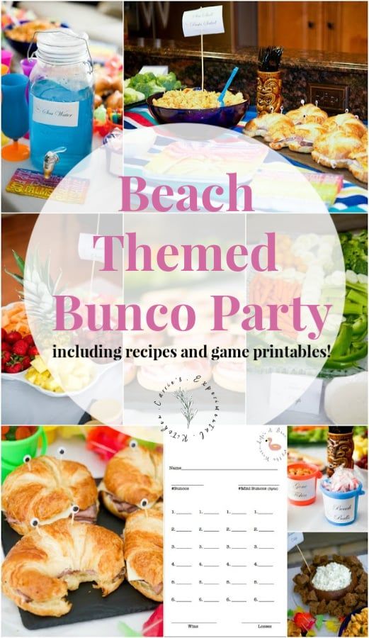 the beach themed bunco party is perfect for any family to have their own food and drink