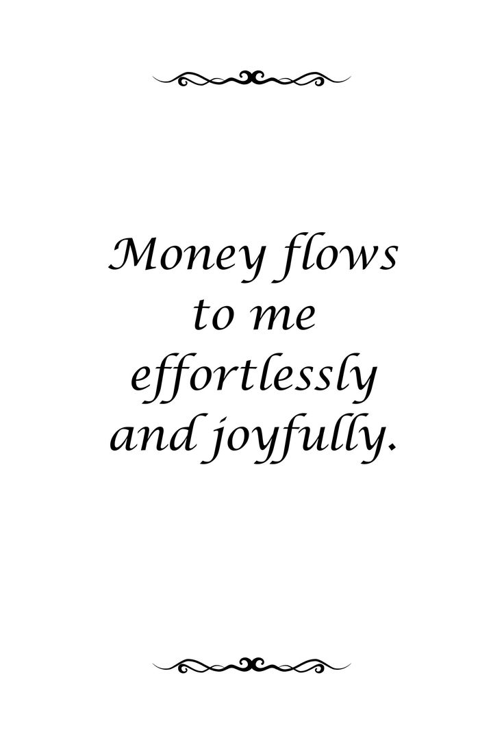 the words money flows to me effortlessly and joyfully are written in black ink