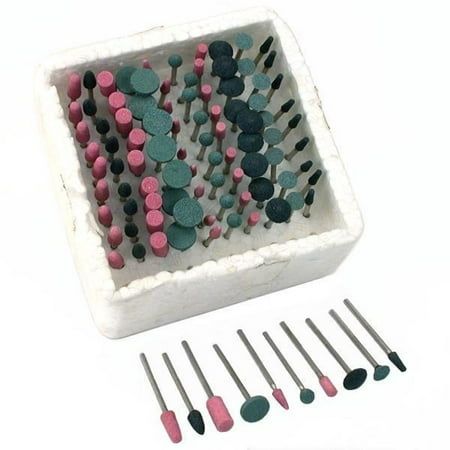 a white container filled with lots of pink and blue pins next to some black needles