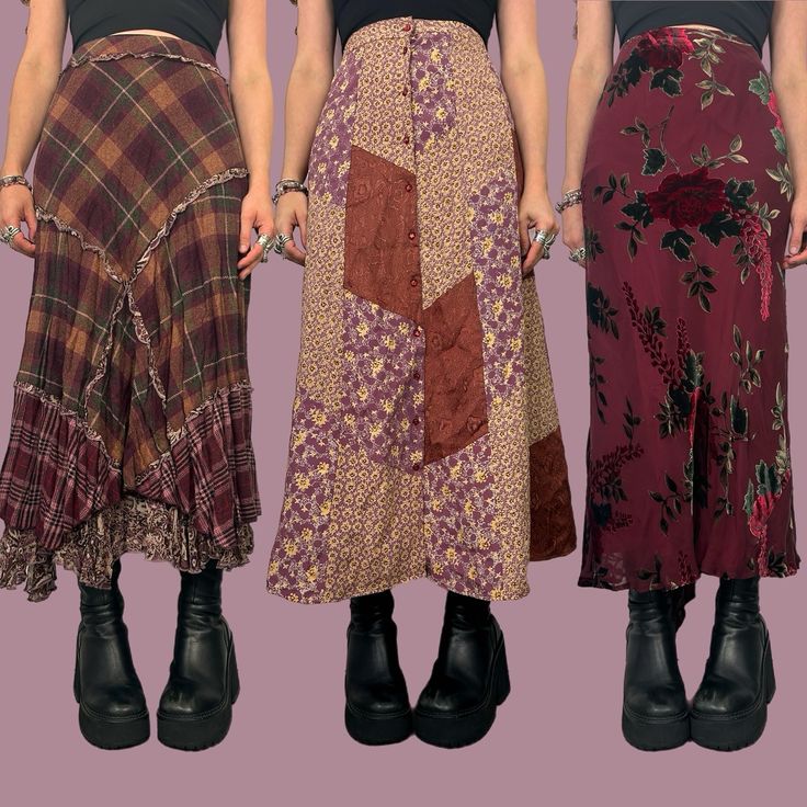 Starting to prepare for September’s drop 🍁🍂 40+ maxi skirts will be up for sale on sophieseddon.com 🕯️🐈‍⬛🧚🏼‍♀️ shop drop date: TBA 🌛 Maxi Skirt Whimsigoth, Whimsigoth Board, Date Outfit Skirt, Cute Long Skirts, Whimsigoth Skirt, Vintage Outfits Skirts, Pattern Maxi Skirt, Patterned Skirts, Maxi Skirt Outfit