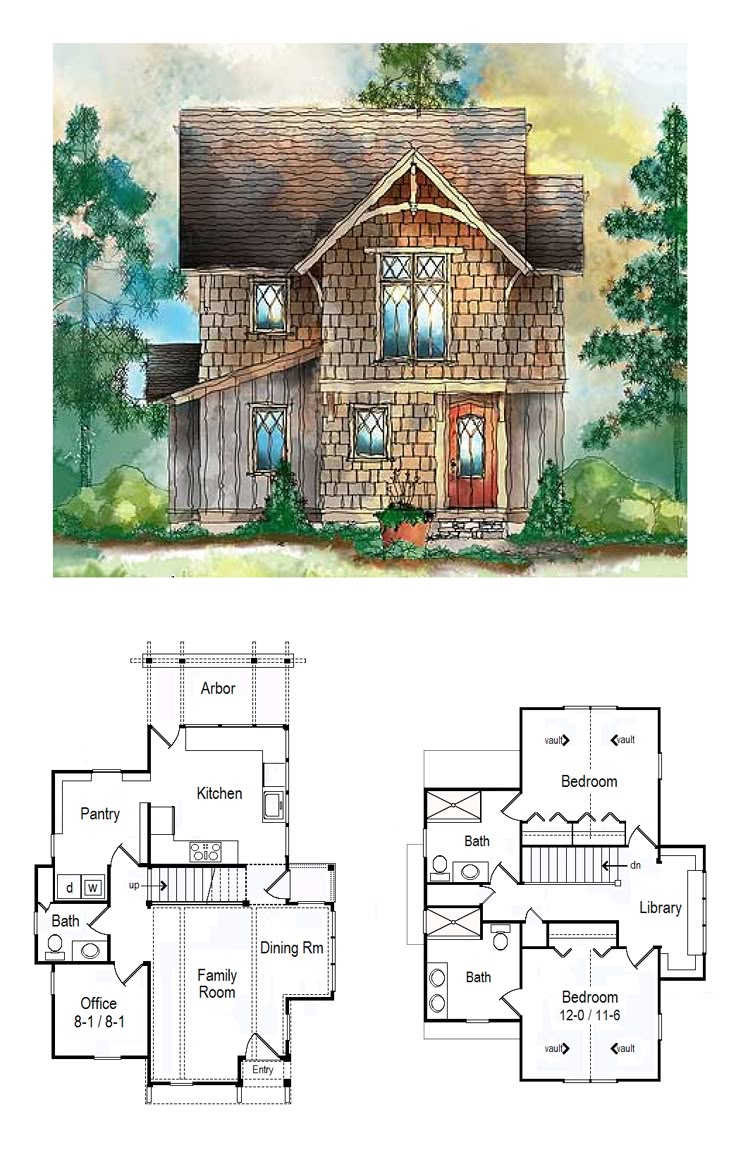 two story house plans with an open floor plan for the front and back of the house