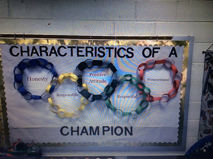 a poster with the words characteristics of a champion written in front of it on a wall