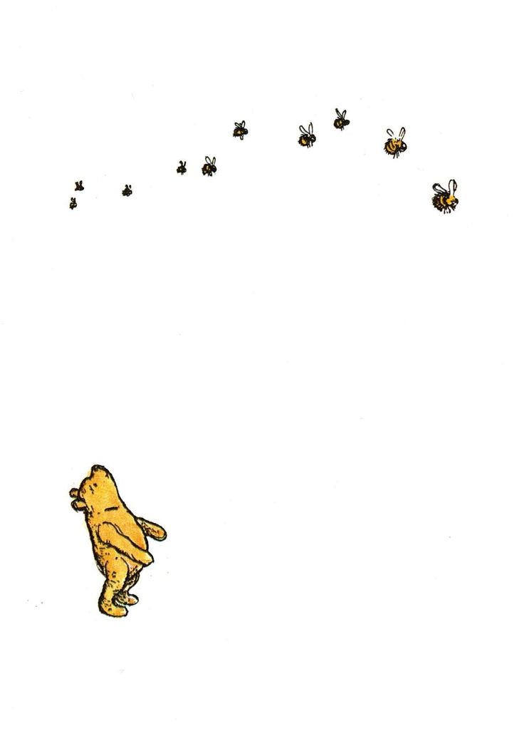 winnie the pooh and her friends are flying through the sky with their paws in the air