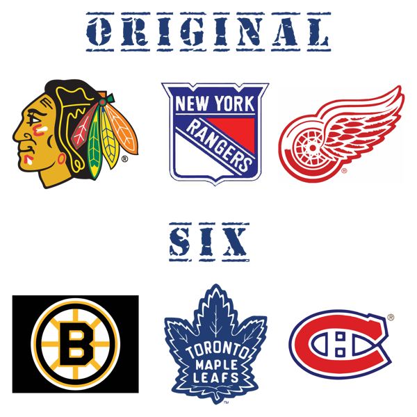 various hockey logos are shown in this image