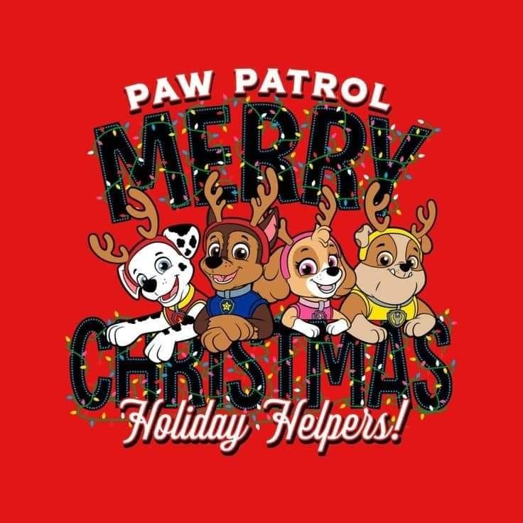 a red shirt with the words merry christmas and three cartoon dogs in front of it