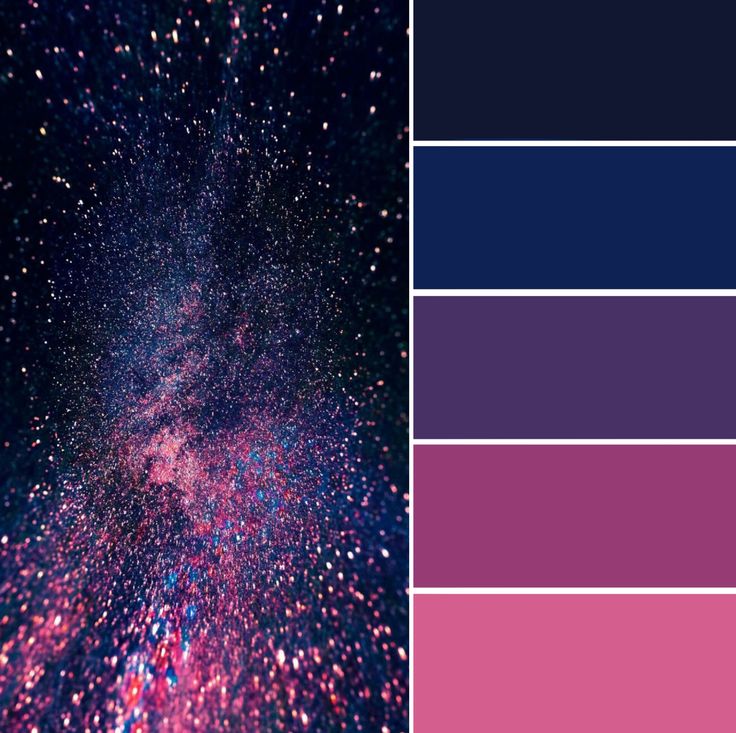 the color scheme is blue, pink and purple with stars on it in different shades