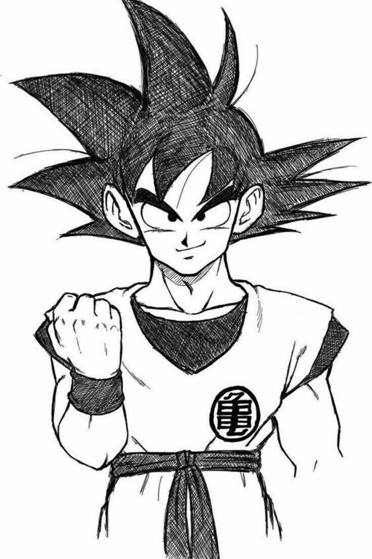 a drawing of the character gohan from dragon ball super saiyans, drawn in pencil