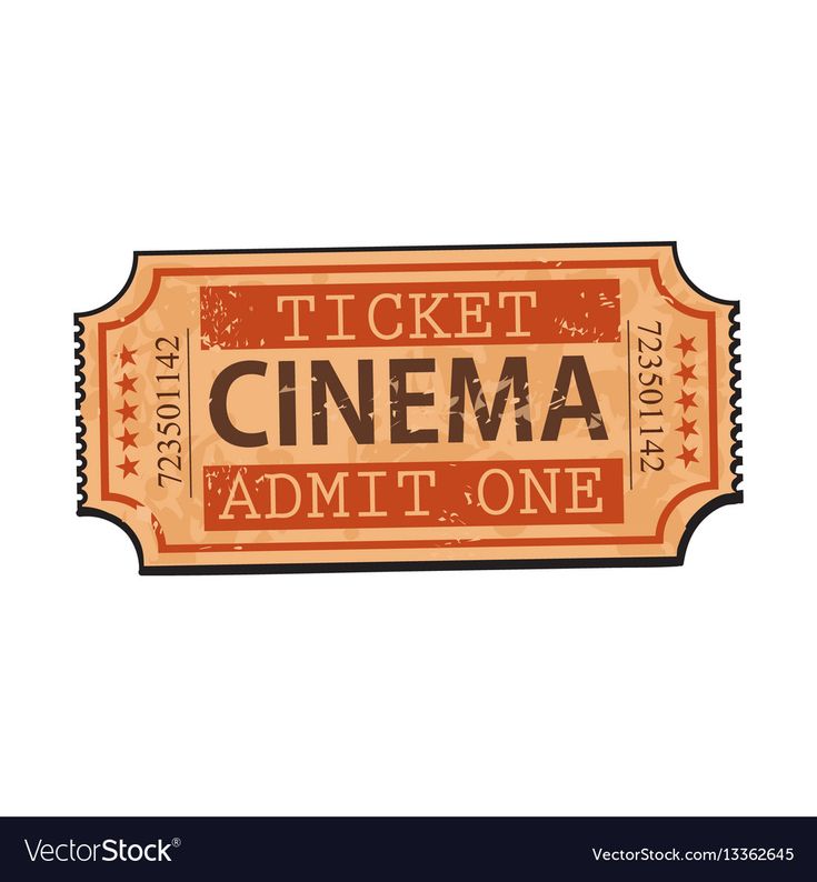 an old movie ticket with the words'ticket cinema admit one '