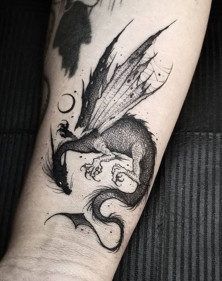 Black and Grey Dragon Tattoos  Cloak and Dagger Tattoo London