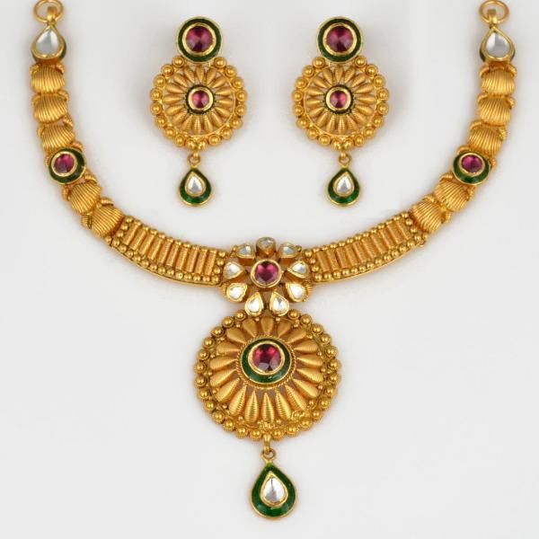 Product - WHPS288.208 | GoldNecklaceSet | NecklaceSet | Gold | Jewellery Nackles Set, Gold Pendants For Men, Gold Jewellery Collection, Bijoux Art Nouveau, Set Rings, Gold Necklace Indian, Gold Jewelry Simple Necklace, Beautiful Gold Necklaces, Indian Jewellery Design Earrings