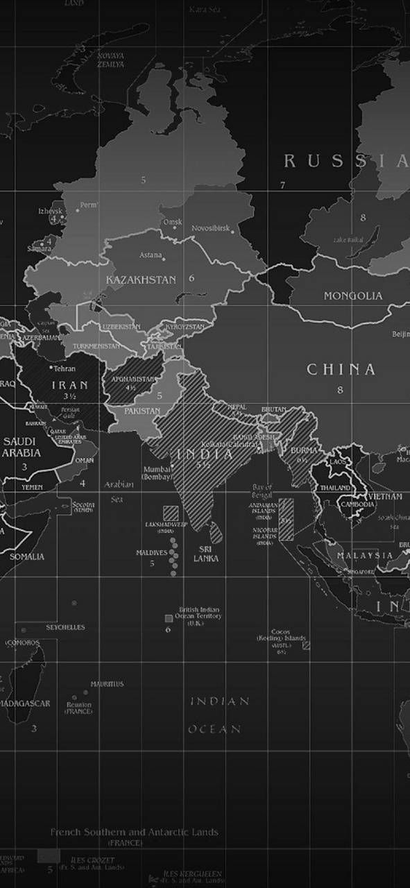 a black and white world map with all the countries on it's own side