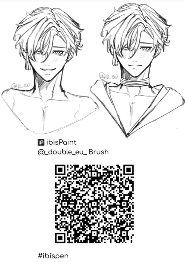 two anime avatars with qr code on them