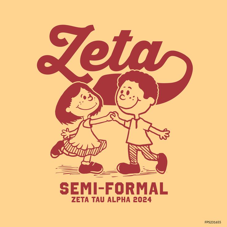 an image of two children holding hands with the word zeta in red and yellow