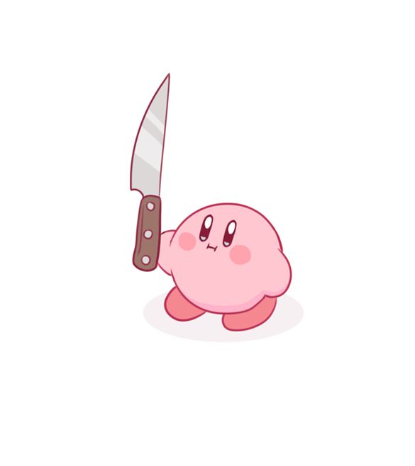 a cartoon character with a knife in his hand