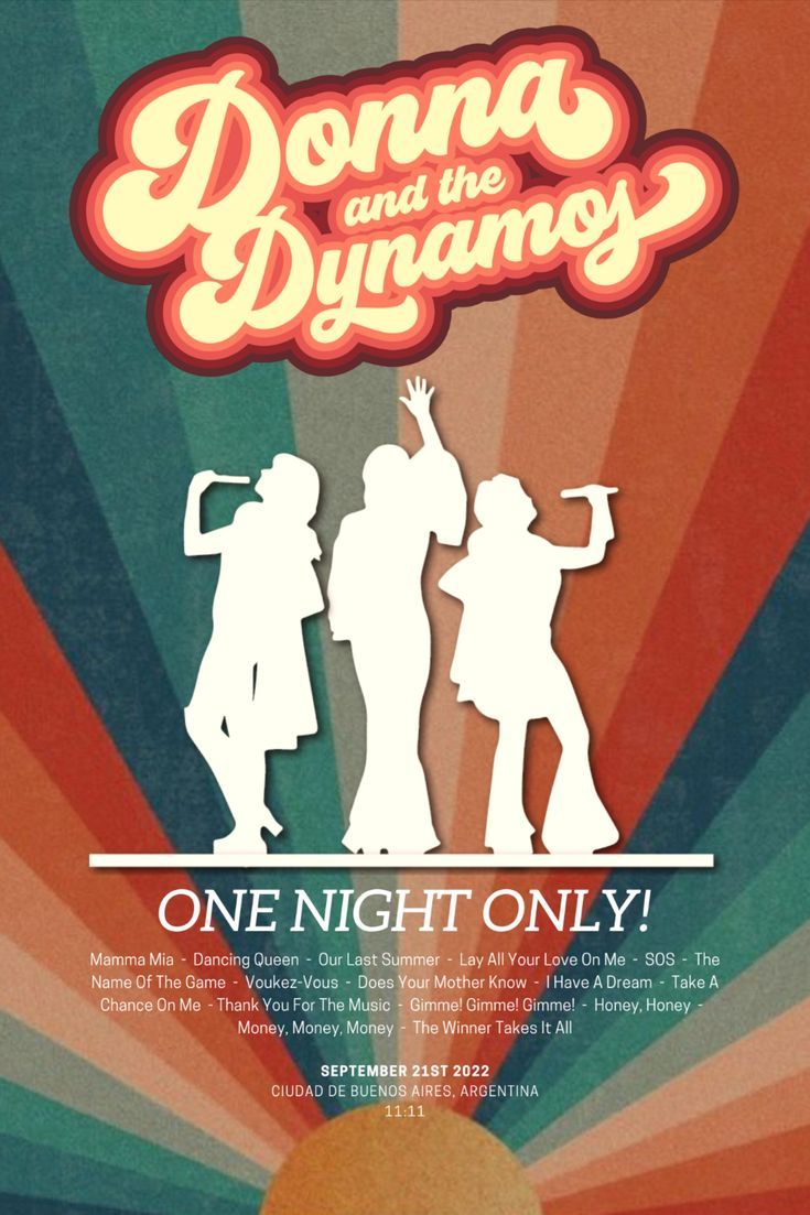 the poster for donna and the dyramas, one night only