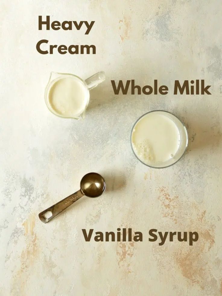 three different types of creams on a table with spoons and measuring cups next to them