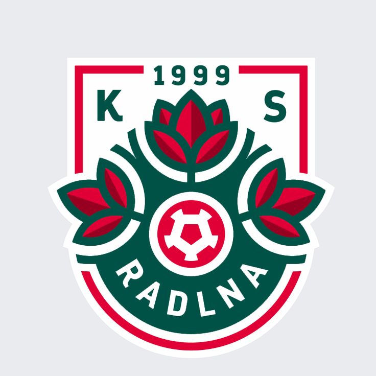 the logo for sporting team radlna, with leaves and soccer ball in center