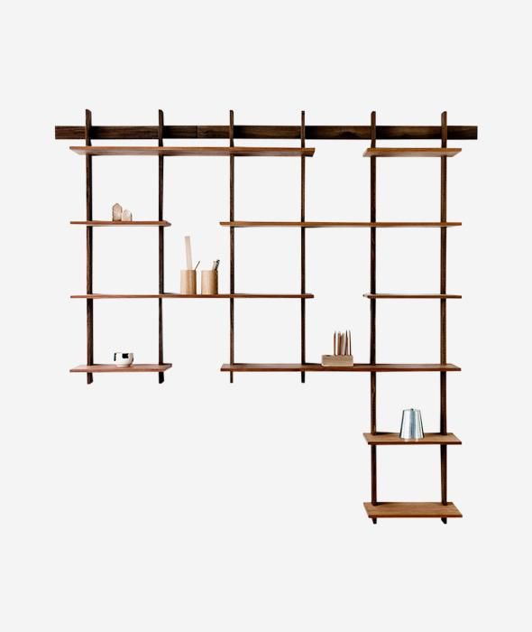 Sticotti Bookshelf Kit Bundle 3 Alejandro Sticotti for Sudacas - BEAM // Design Store Wine Garden, Modular Shelving System, Plant Room, Ipe Wood, Essential Oil Storage, Mirror With Hooks, Retail Shelving, House Bedrooms, Modular Shelving