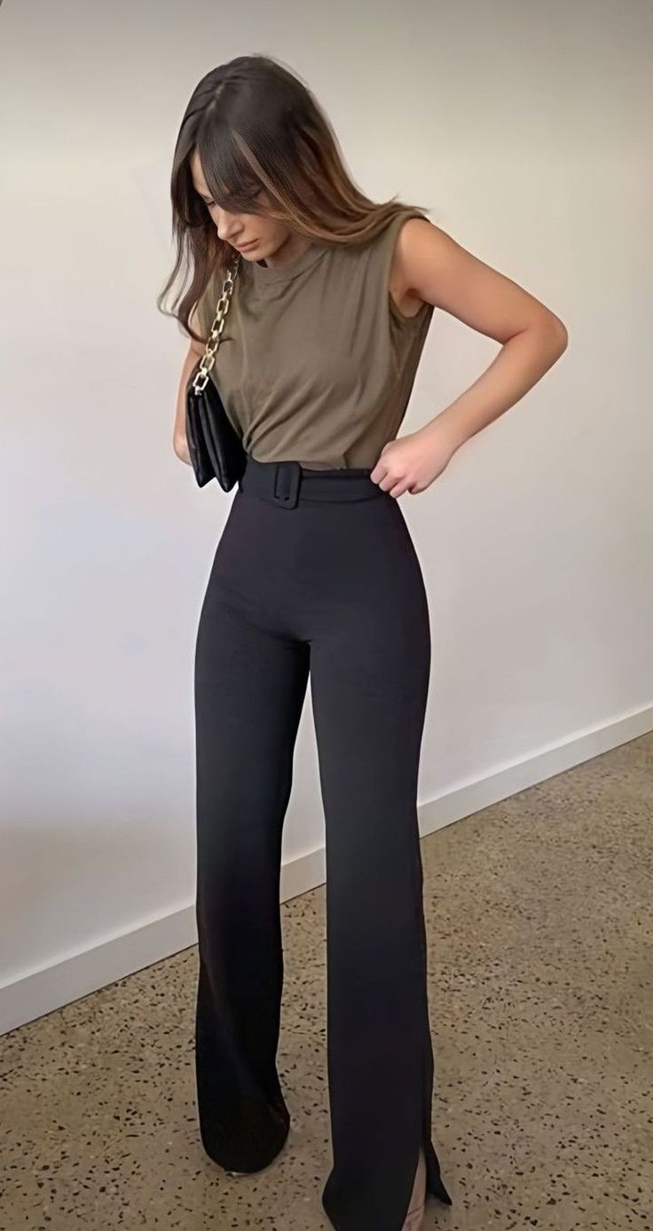 Early 20s Outfits Women, Bank Worker Outfits, Black Slacks Work Outfit, Black Jeans Business Casual Work Outfits, Award Ceremony Outfit Casual, 5 Ft Tall Women Outfit, Lawyer Mom Aesthetic, Court House Outfits Women, Bartender Interview Outfit