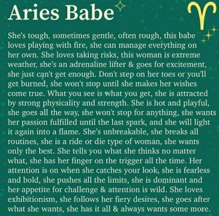 the page for aris babe, written in green and gold with stars on it