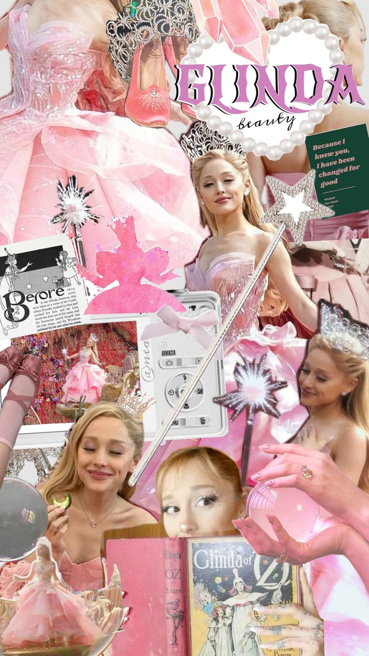 a collage of girls in pink dresses and tiaras, with the caption glindda country