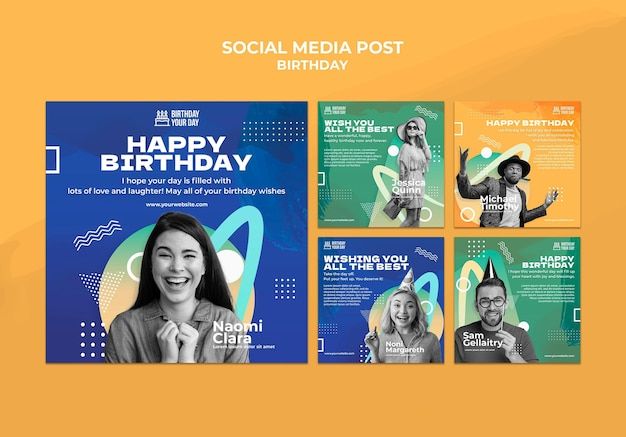 the social media postcard has been designed to look like it is celebrating her birthday